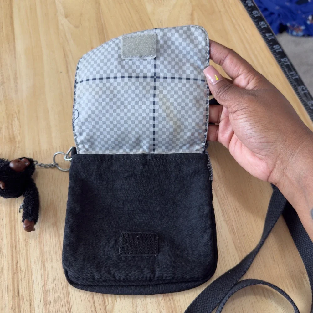 Kipling‎ Women Eldorado Crossbody Bag Small Black Monkey Keychain Messenger